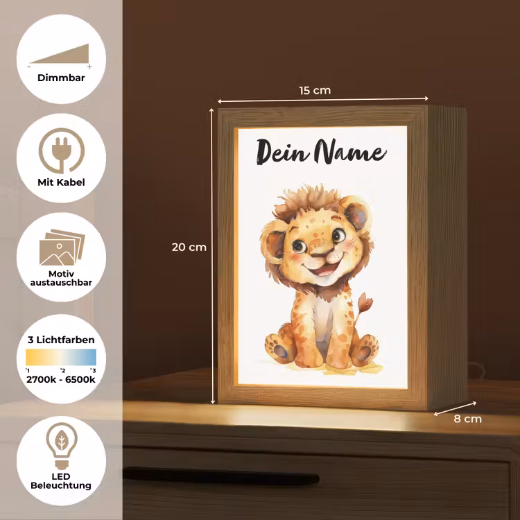Leeuw - Baby dier Light Box met kabel (Kinderlampje) klein -USP_websiteoverzichtDE
