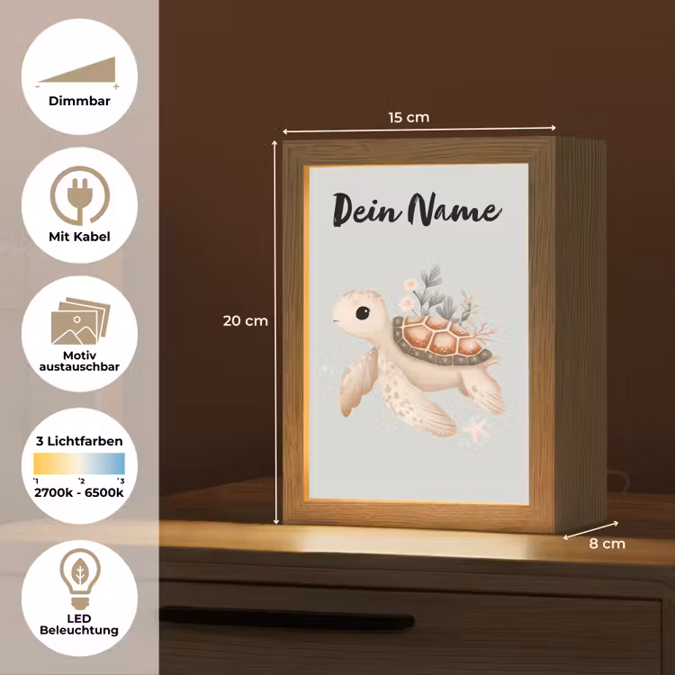 Zeeschildpad - Onderwaterwereld - Pastel Light Box met kabel (Kinderlampje) klein -USP_websiteoverzichtDE
