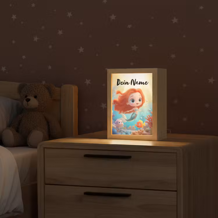 Zeemeermin - Vissen - Koraal Light Box met kabel (Kinderlampje) klein -sfeer1_kind