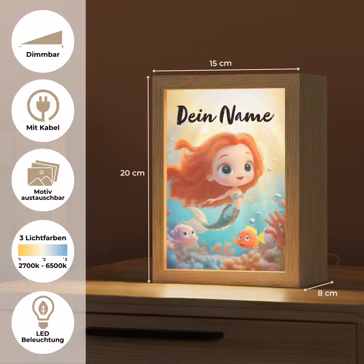 Zeemeermin - Vissen - Koraal Light Box met kabel (Kinderlampje) klein -USP_websiteoverzichtDE