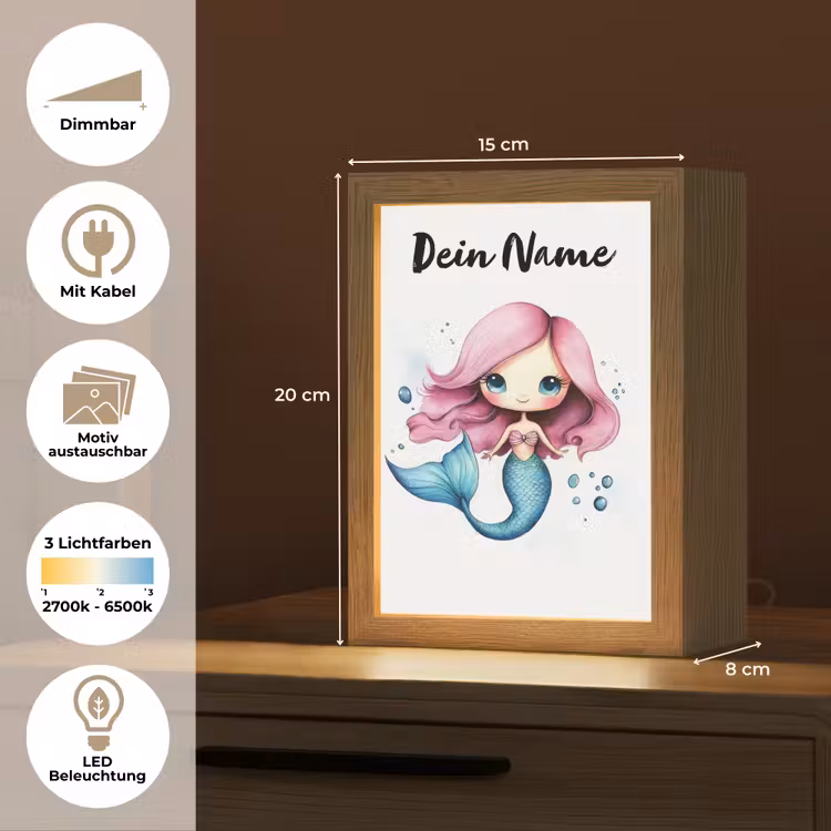 Zeemeermin - Roze Light Box met kabel (Kinderlampje) klein -USP_websiteoverzichtDE
