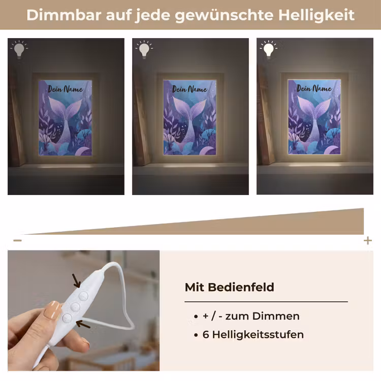 Zeemeerminnenstaart - Onderwaterplanten - Paars - Blauw Light Box met kabel (Kinderlampje) klein -USP_dimbaarDE