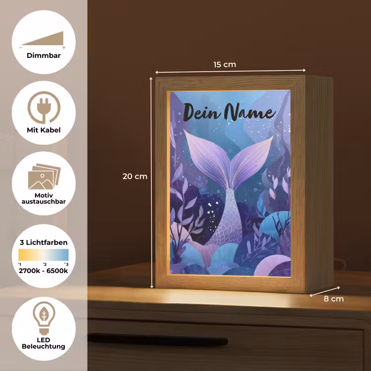 Zeemeerminnenstaart - Onderwaterplanten - Paars - Blauw Light Box met kabel (Kinderlampje) klein -USP_websiteoverzichtDE