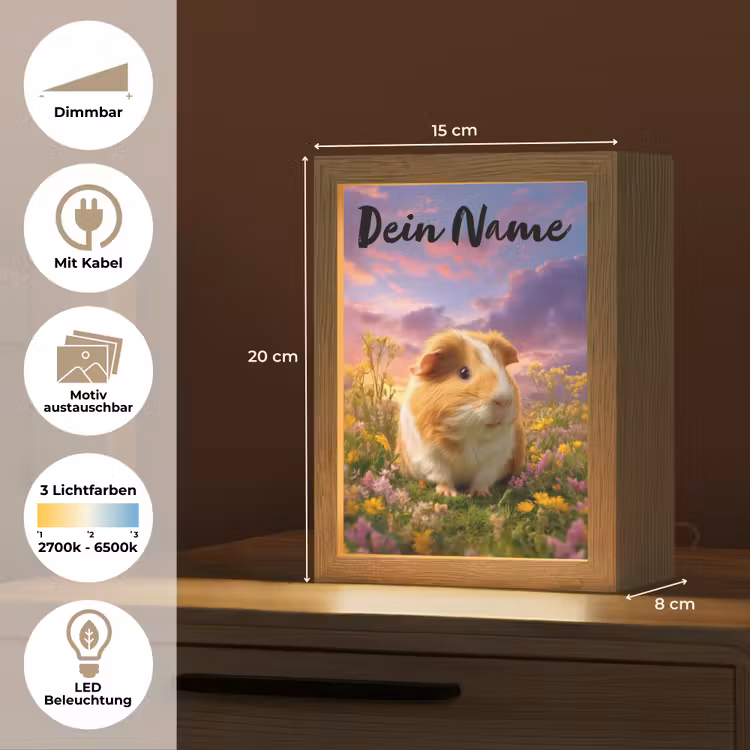 Cavia - Kleurrijk - Bloemen Light Box met kabel (Kinderlampje) klein -USP_websiteoverzichtDE