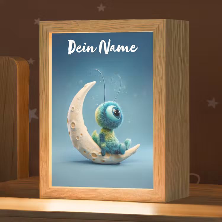 Maan - Ruimtewezen - Blauw Light Box met kabel (Kinderlampje) klein -zzz_3d_website