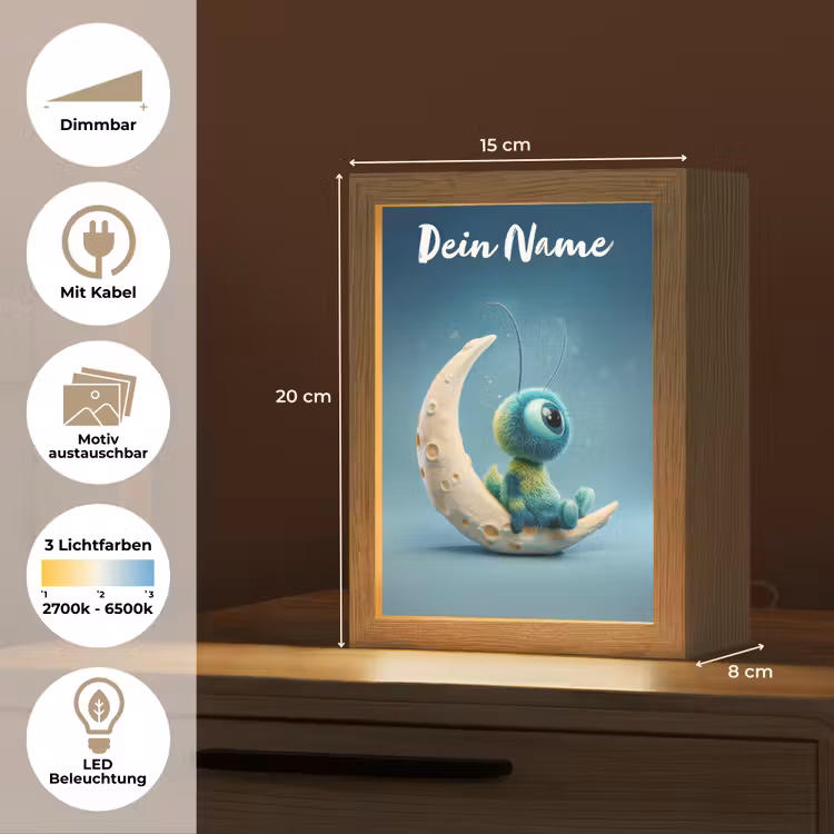 Maan - Ruimtewezen - Blauw Light Box met kabel (Kinderlampje) klein -USP_websiteoverzichtDE