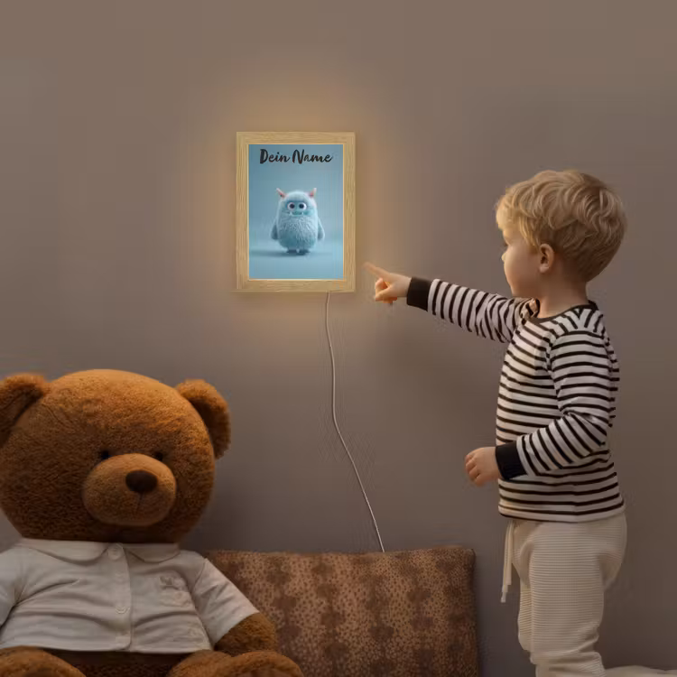 Monster - Blauw Light Box met kabel (Kinderlampje) klein -sfeer4a_kind