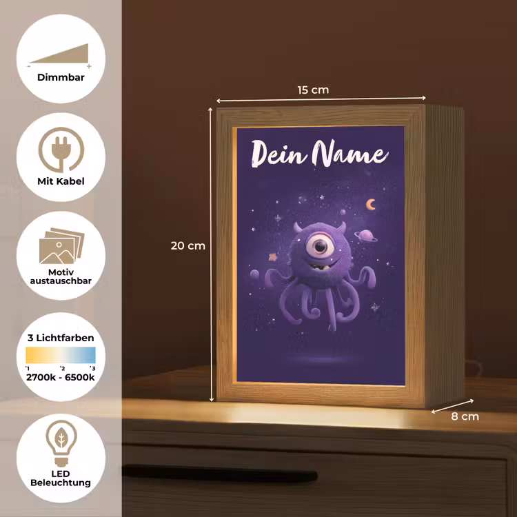 Monster - Paars - Ruimte Light Box met kabel (Kinderlampje) klein -USP_websiteoverzichtDE