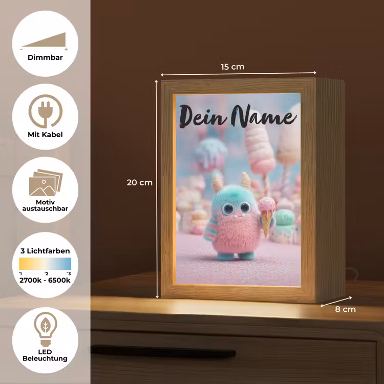 Monster - Pastel - Roze - Snoep Light Box met kabel (Kinderlampje) klein -USP_websiteoverzichtDE