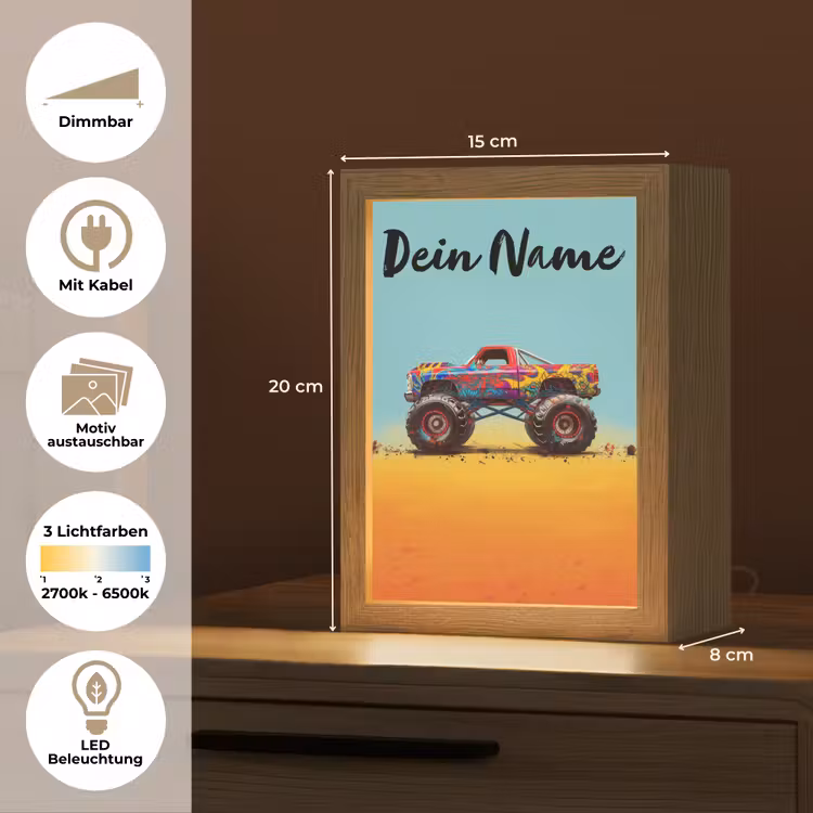 Monstertruck - Graffiti - Jongens - Auto Light Box met kabel (Kinderlampje) klein -USP_websiteoverzichtDE