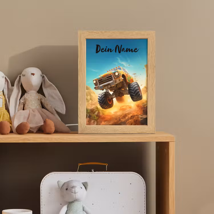 Monstertruck - Kind - Jongen - Auto Light Box met kabel (Kinderlampje) klein -sfeer2_kind