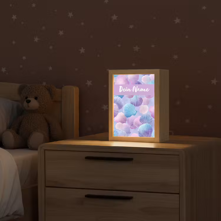 Schelpen - Paars - Blauw - Patroon Light Box met kabel (Kinderlampje) klein -sfeer1_kind