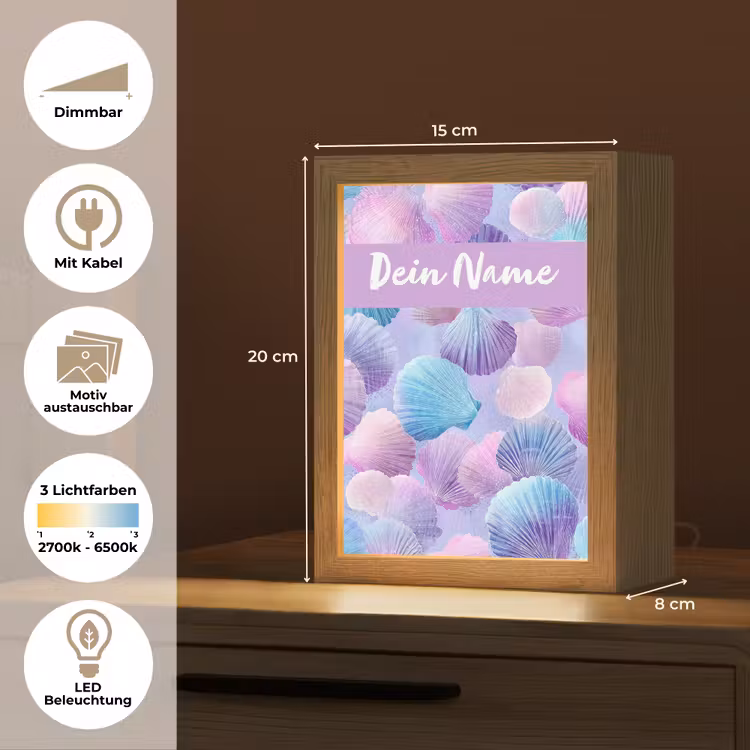 Schelpen - Paars - Blauw - Patroon Light Box met kabel (Kinderlampje) klein -USP_websiteoverzichtDE