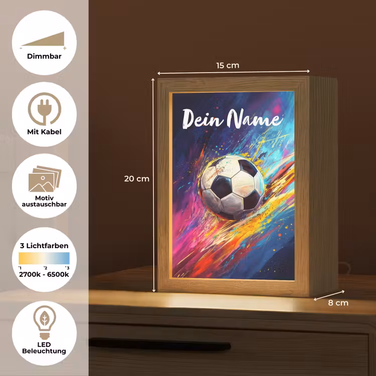 Neon - Voetbal - Kleurrijk Light Box met kabel (Kinderlampje) klein -USP_websiteoverzichtDE