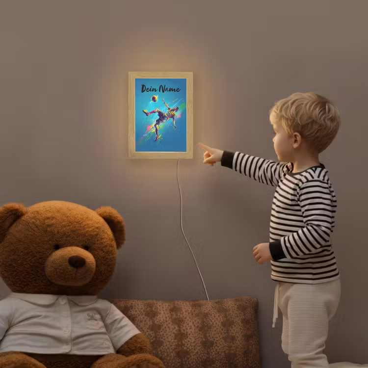 Neon - Voetbal - Schop - Kleurrijk Light Box met kabel (Kinderlampje) klein -sfeer4a_kind