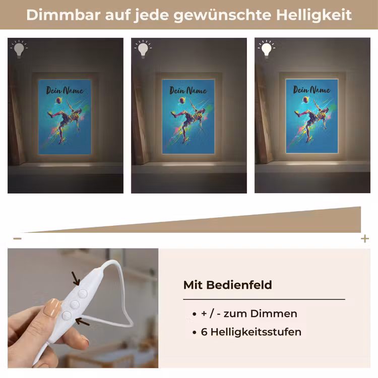 Neon - Voetbal - Schop - Kleurrijk Light Box met kabel (Kinderlampje) klein -USP_dimbaarDE