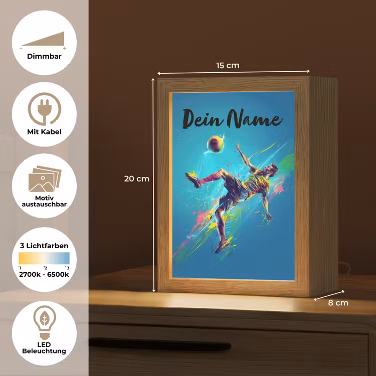 Neon - Voetbal - Schop - Kleurrijk Light Box met kabel (Kinderlampje) klein -USP_websiteoverzichtDE