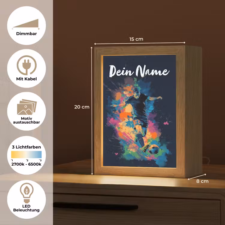 Neon - Voetballer - Kleurrijk Light Box met kabel (Kinderlampje) klein -USP_websiteoverzichtDE