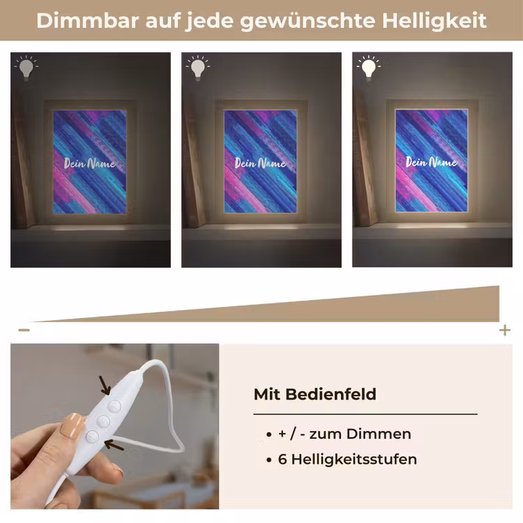 Neon - Strepen - Abstract - Blauw - Roze Light Box met kabel (Kinderlampje) klein -USP_dimbaarDE