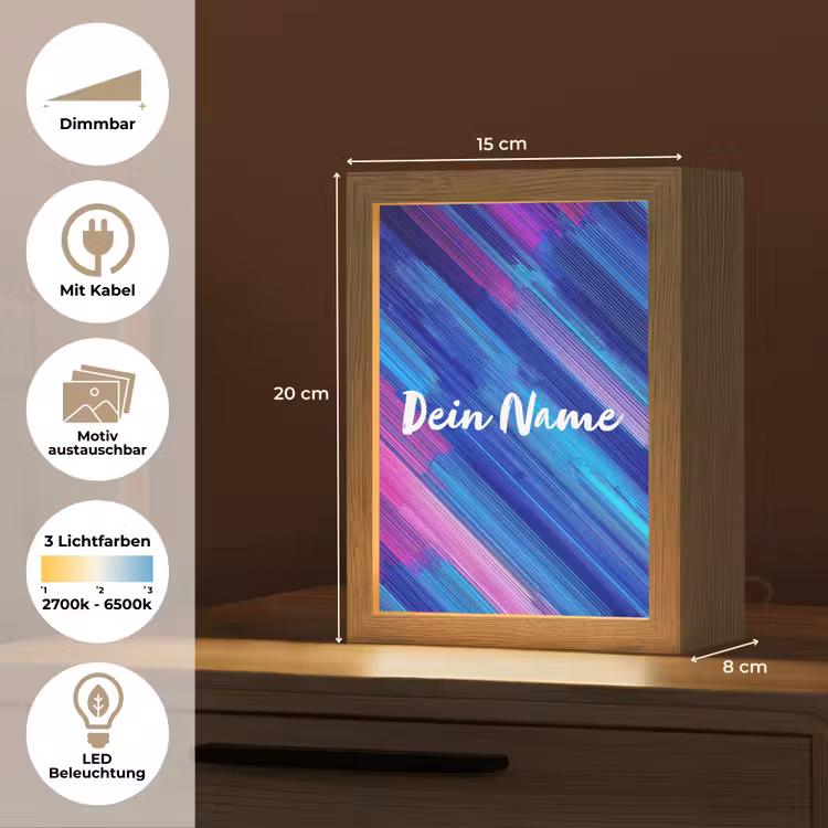 Neon - Strepen - Abstract - Blauw - Roze Light Box met kabel (Kinderlampje) klein -USP_websiteoverzichtDE