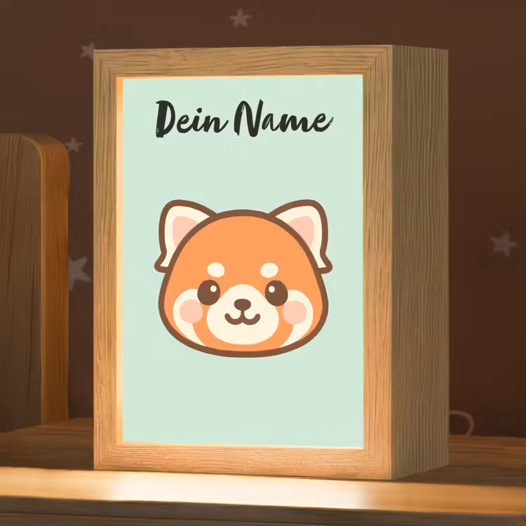 Panda - Groen - Cartoon Light Box met kabel (Kinderlampje) klein -zzz_3d_website