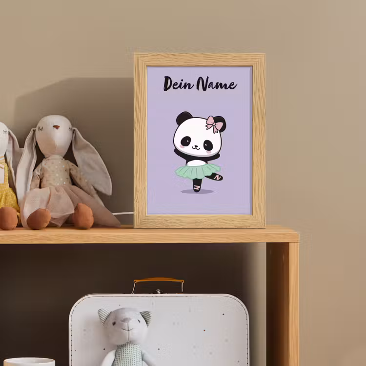Panda - Paars - Strikje - Kawaii Light Box met kabel (Kinderlampje) klein -sfeer2_kind