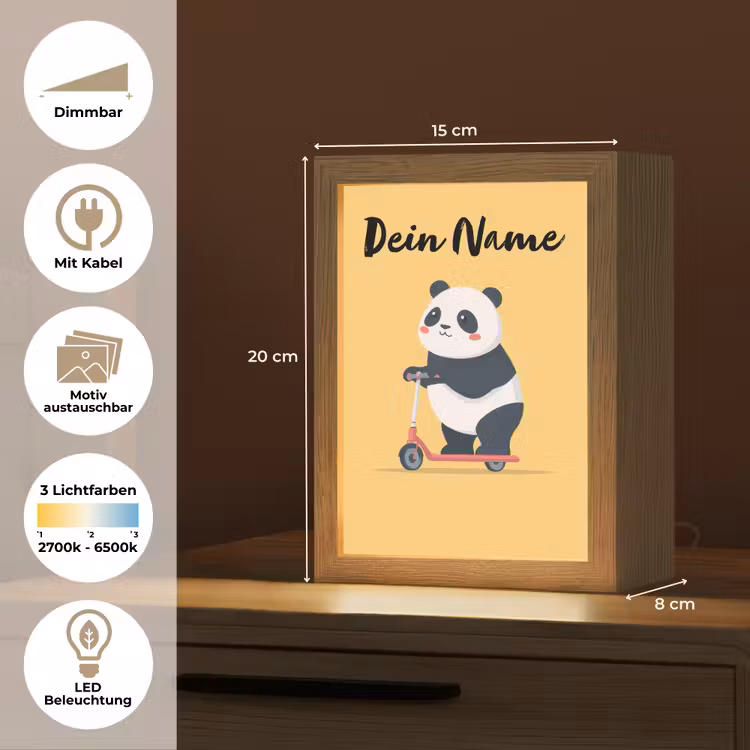 Panda - Step - Geel Light Box met kabel (Kinderlampje) klein -USP_websiteoverzichtDE