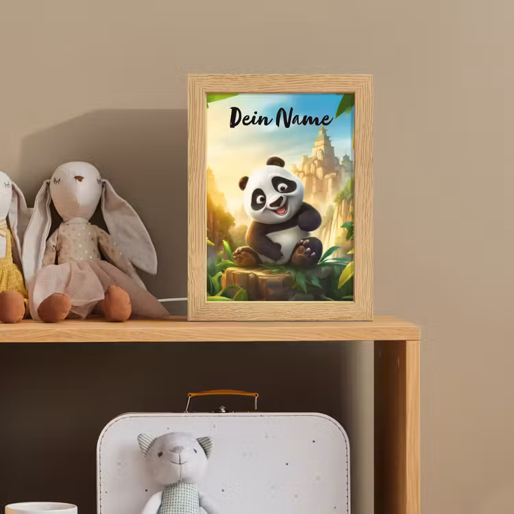 Panda - Wilde dieren - Jungle - Jongens - Kinderen Light Box met kabel (Kinderlampje) klein -sfeer2_kind