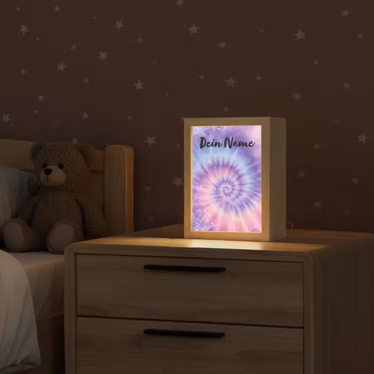 Pastel - Paars - Spiraal - Marmer Light Box met kabel (Kinderlampje) klein -sfeer1_kind