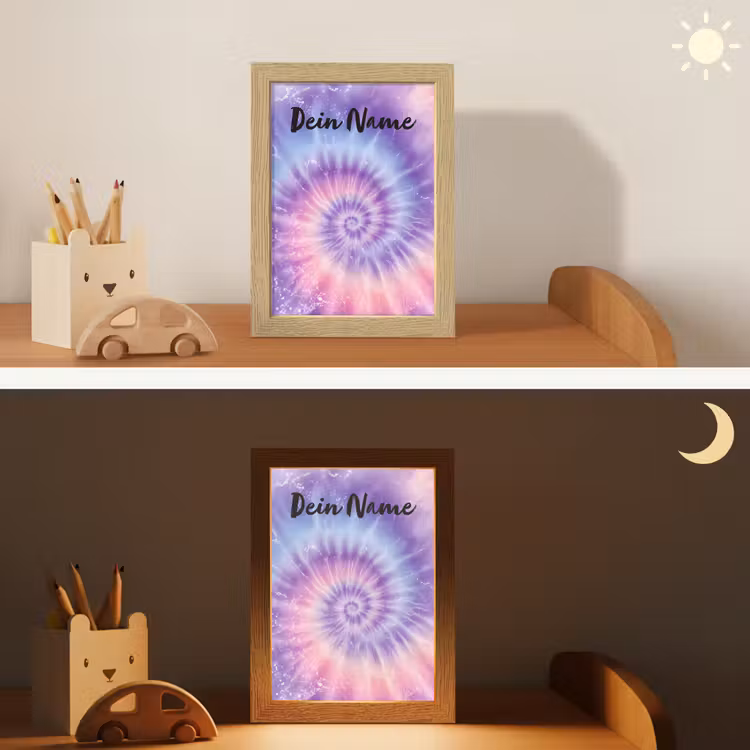 Pastel - Paars - Spiraal - Marmer Light Box met kabel (Kinderlampje) klein -sfeer3_kind