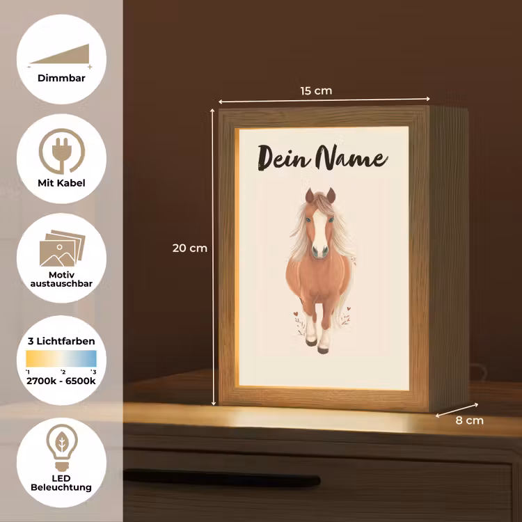 Paard - Galop - Bruin Light Box met kabel (Kinderlampje) klein -USP_websiteoverzichtDE