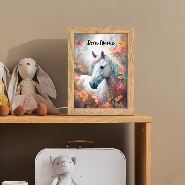 Paard - Natuur - Bloemen - Dieren - Bos Light Box met kabel (Kinderlampje) klein -sfeer2_kind