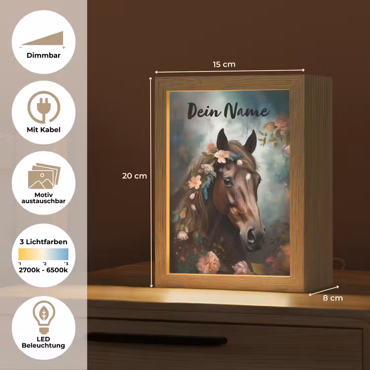 Paard - Natuur - Bloemen - Dieren - Bos Light Box met kabel (Kinderlampje) klein -USP_websiteoverzichtDE