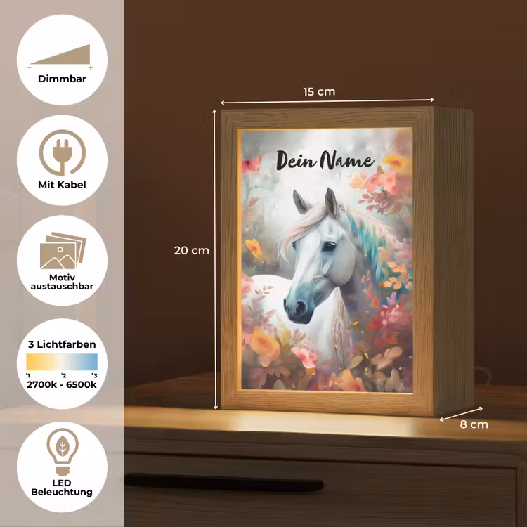 Paard - Natuur - Bloemen - Dieren - Bos Light Box met kabel (Kinderlampje) klein -USP_websiteoverzichtDE
