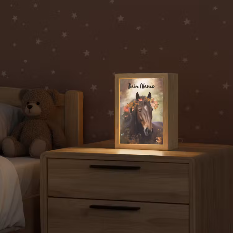 Paard - Dieren - Bloemen - Bos - Vlinder Light Box met kabel (Kinderlampje) klein -sfeer1_kind