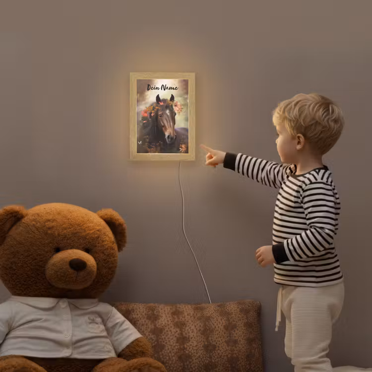 Paard - Dieren - Bloemen - Bos - Vlinder Light Box met kabel (Kinderlampje) klein -sfeer4a_kind