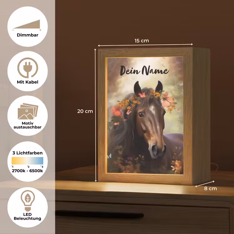 Paard - Dieren - Bloemen - Bos - Vlinder Light Box met kabel (Kinderlampje) klein -USP_websiteoverzichtDE