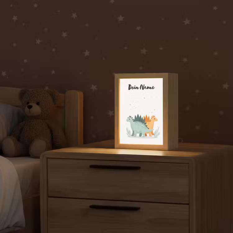 Planten - Sterren - Dinosaurussen - Oranje Light Box met kabel (Kinderlampje) klein -sfeer1_kind