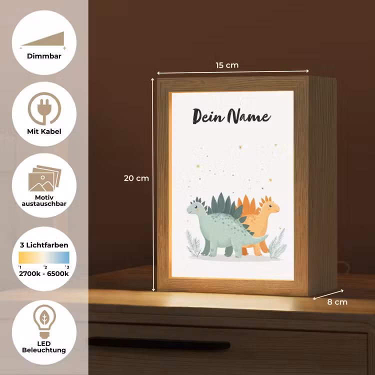 Planten - Sterren - Dinosaurussen - Oranje Light Box met kabel (Kinderlampje) klein -USP_websiteoverzichtDE
