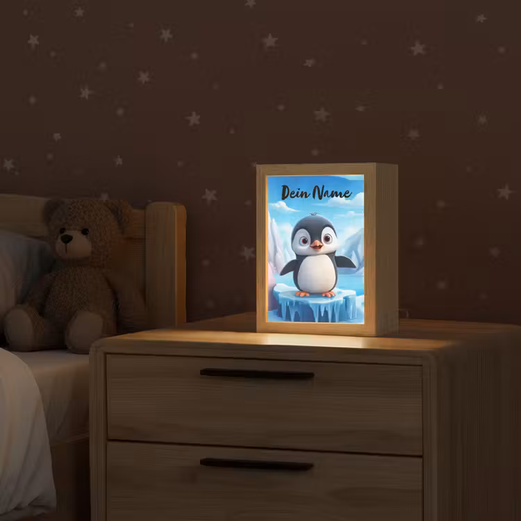 Pinguïn - Meisjes - Pooldieren - Kinderen Light Box met kabel (Kinderlampje) klein -sfeer1_kind