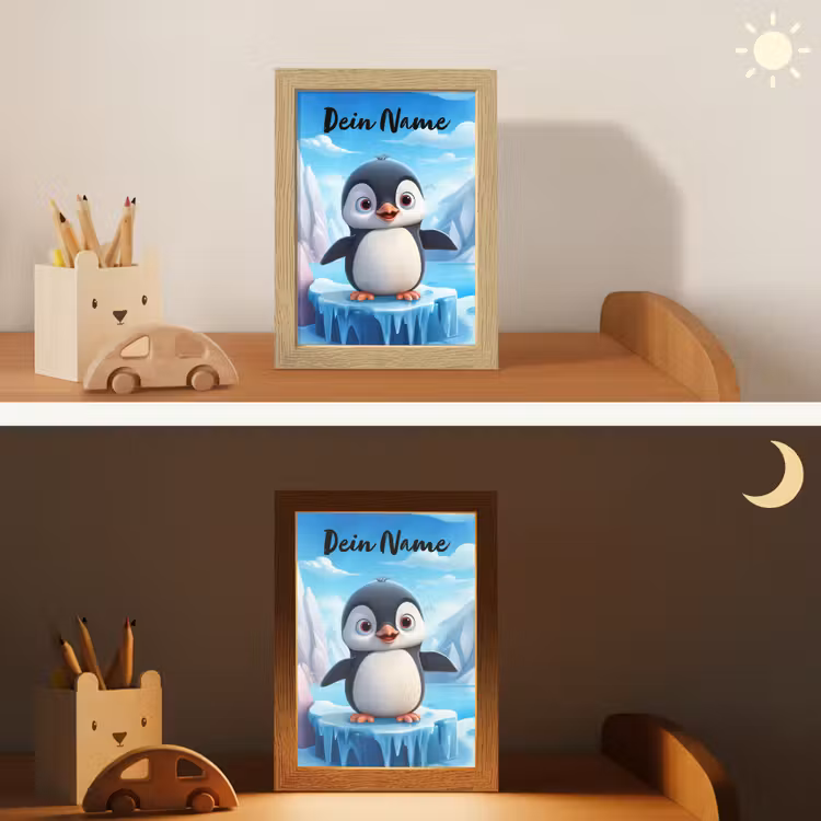Pinguïn - Meisjes - Pooldieren - Kinderen Light Box met kabel (Kinderlampje) klein -sfeer3_kind