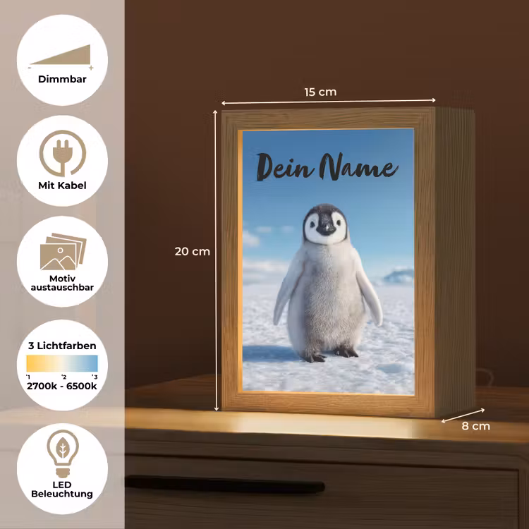 Pinguïn - Sneeuw - Landschap - Wit Light Box met kabel (Kinderlampje) klein -USP_websiteoverzichtDE
