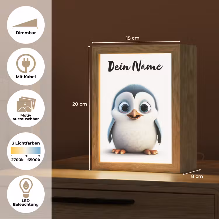 Pinguïn - Dieren - Meisjes - Kind - Jongens Light Box met kabel (Kinderlampje) klein -USP_websiteoverzichtDE