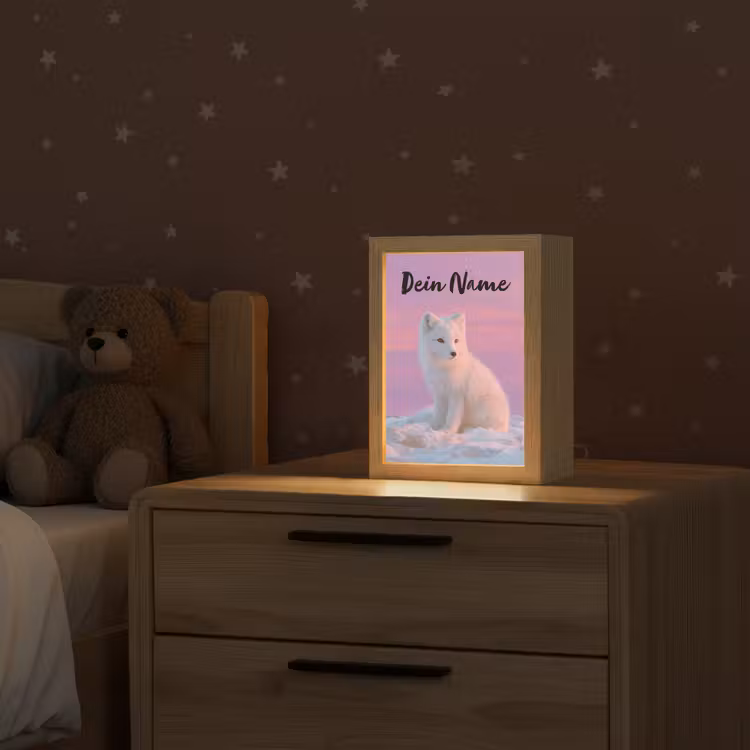 Poolvos - Sneeuw - Roze Light Box met kabel (Kinderlampje) klein -sfeer1_kind