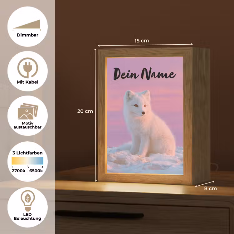 Poolvos - Sneeuw - Roze Light Box met kabel (Kinderlampje) klein -USP_websiteoverzichtDE
