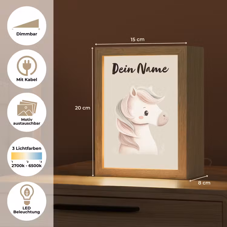Pony - Beige - Manen - Pastel Light Box met kabel (Kinderlampje) klein -USP_websiteoverzichtDE