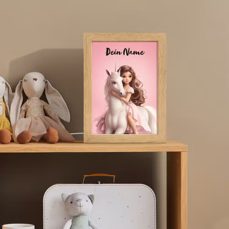 Prinses - Roze - Eenhoorn Light Box met kabel (Kinderlampje) klein -sfeer2_kind