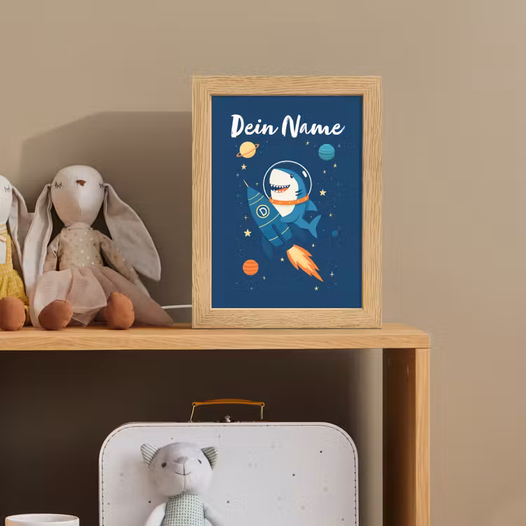 Raket - Haai - Ruimte Light Box met kabel (Kinderlampje) klein -sfeer2_kind