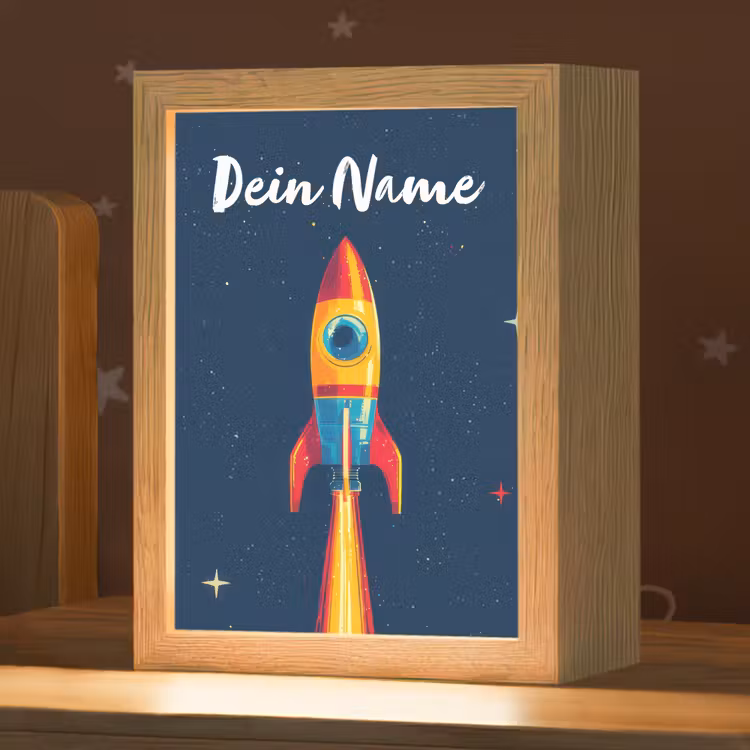 Raket - Rookwolken - Ruimte Light Box met kabel (Kinderlampje) klein -zzz_3d_website