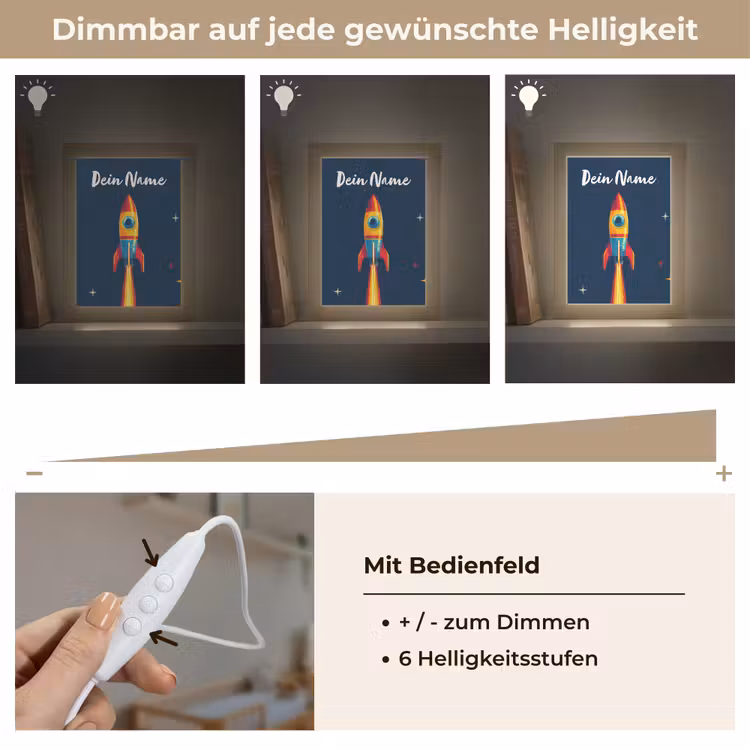 Raket - Rookwolken - Ruimte Light Box met kabel (Kinderlampje) klein -USP_dimbaarDE